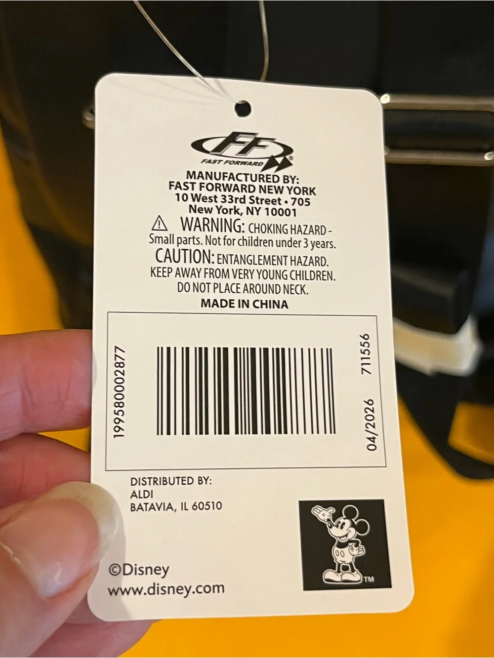 Disney Mickey Mouse black faux leather Mini Backpack w/ holographic details. NWT